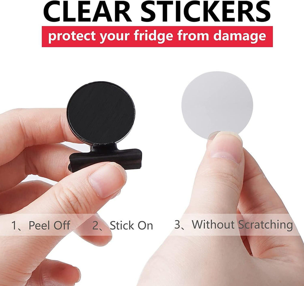 16Pack Black Refrigerator Magnets Magnetic Push Pins & 12 Pack Black Magnetic Clips Fridge Whiteboard Magnets Clips