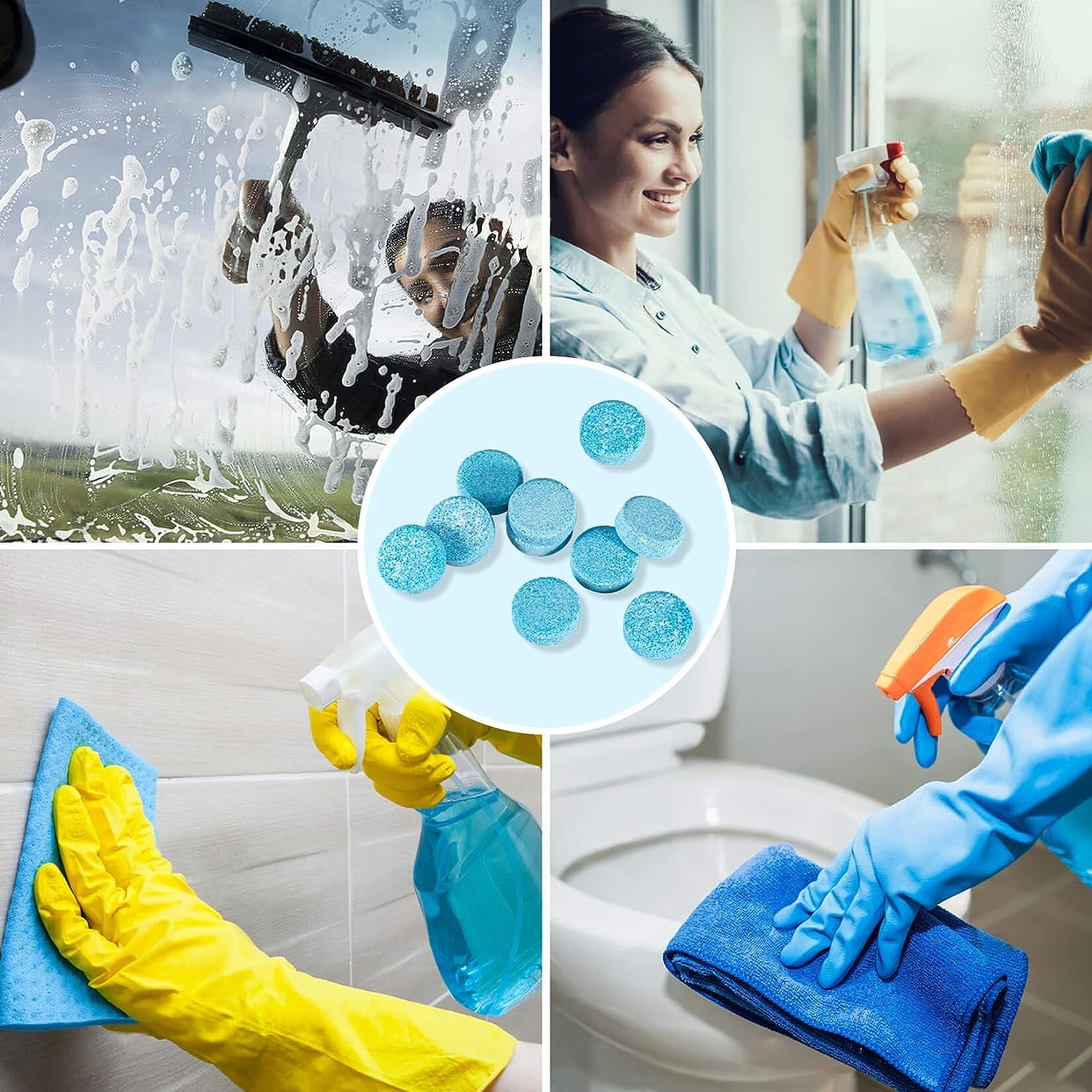 150 Car Windshield Washer Tablets - Washer Fluid Tablets Glass Cleaner Concentrate Car Windshield Wiper Fluid Car Windshield Cleaner