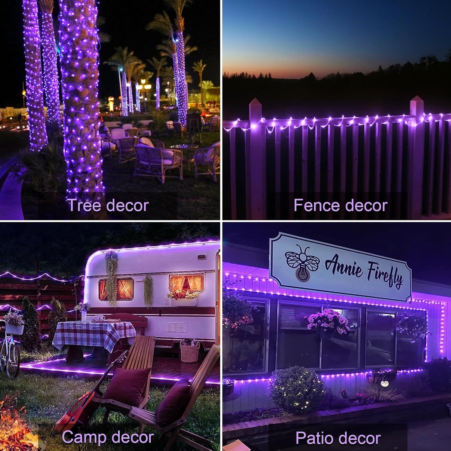 200 LED Purple Solar Christmas Lights, 66 Ft Rope Lights Outdoor Waterproof, PVC Tube Purple Christmas String Lights for Party Tree Fence Christmas