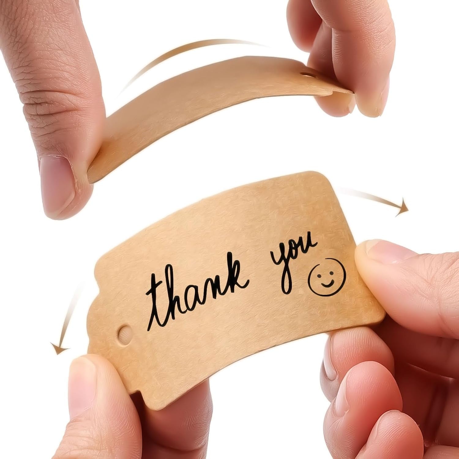 150Pcs Gift Tags with String Attached, 1.7 X 2.8 Inch Kraft Paper Hang Tags for Clothes DIY Crafts Wedding Holiday (Brown)