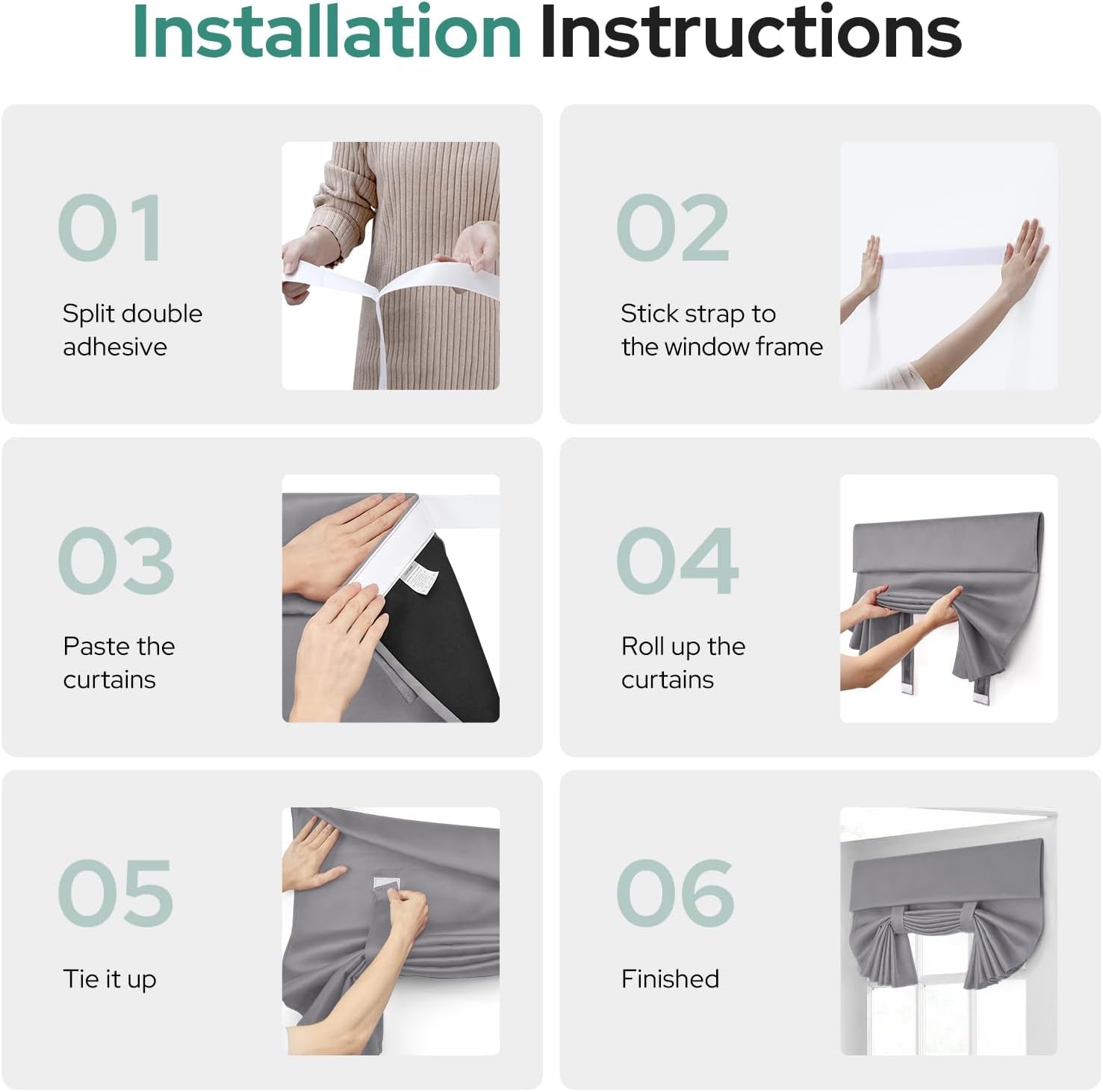 100% Blackout French Door Curtains, Privacy Door Curtains for Window, 26 X 40 Inch Room Darkening Blinds, Thermal Insulated Window Shades for Bedroom, 1 Panel, Light Grey