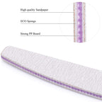 25 Pcs Nail Files 100/150 Grit Double Sided Washable Emery Board for Acrylic Nails Gel Natural Nails