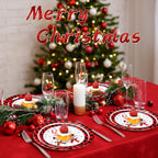 100 Pack Christmas Paper Plates 9" & 7" Snowman Winter Gingham Disposable Dessert Plates for Holiday Xmas Party Supplies(Round,Black and White)