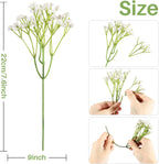 10 Baby Breath Artificial Flowers - 7.6" Babies Breath Flowers Artificial Faux Flowers Bouquet White Fores Greenery Real Touch Fake Flowers Arrangements Wedding Centerpieces Tables Decorations