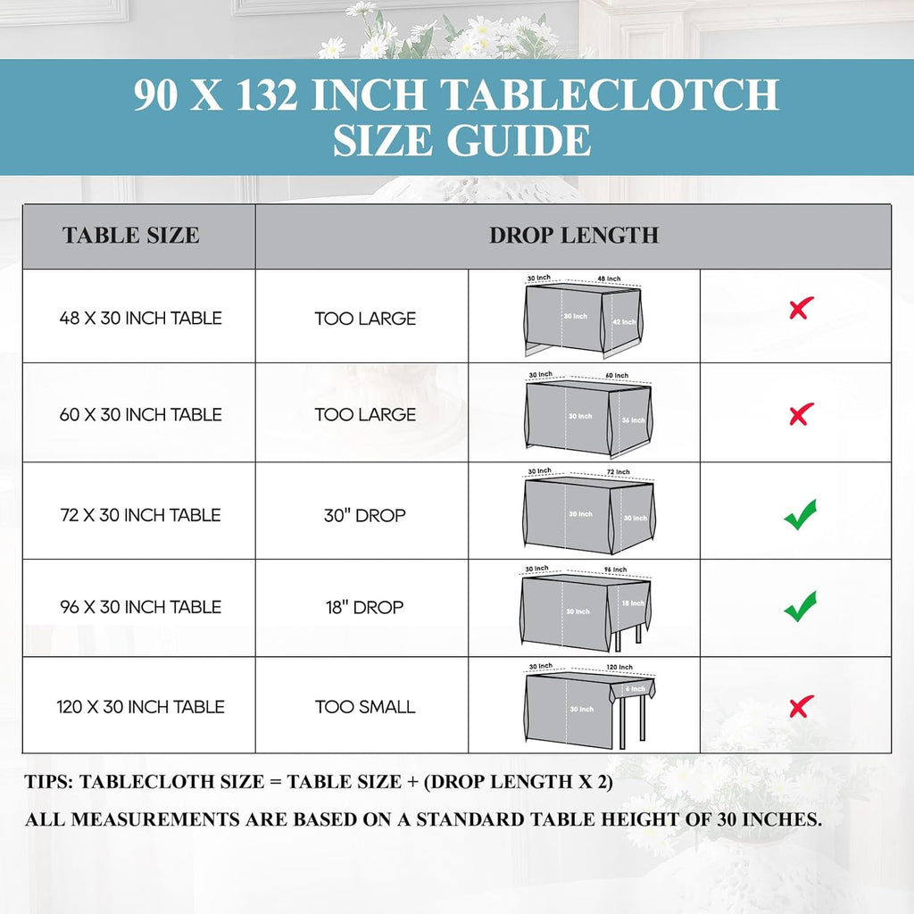 1 Pack Tablecloth 90 * 132Inch Rectangle Table Cloth Polyester, Stain Wrinkle Resistant Polyester Dining Table Cover for Kitchen Dinning Party Wedding Tabletop Buffet Decoration(Black)