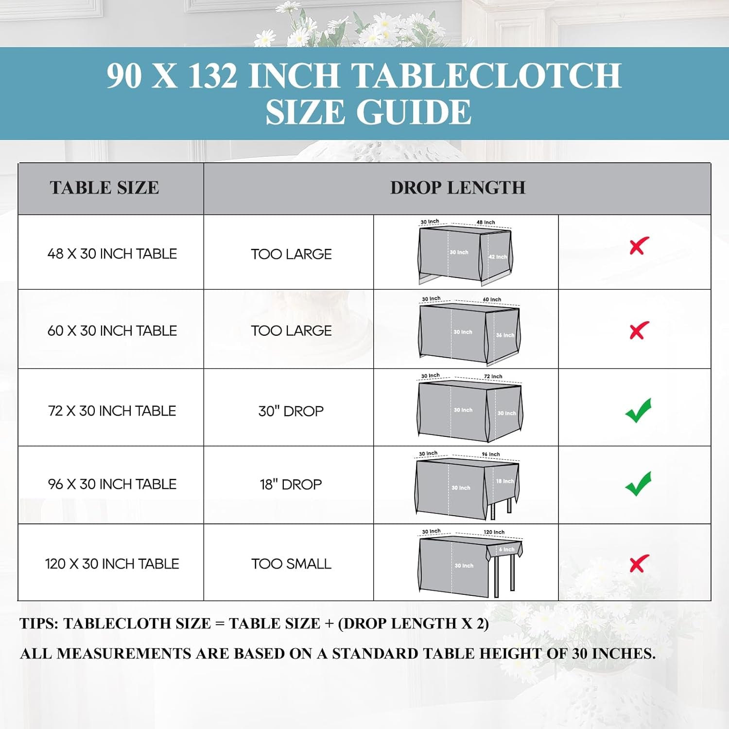 1 Pack Tablecloth 90 * 132Inch Rectangle Table Cloth Polyester, Stain Wrinkle Resistant Polyester Dining Table Cover for Kitchen Dinning Party Wedding Tabletop Buffet Decoration(Black)