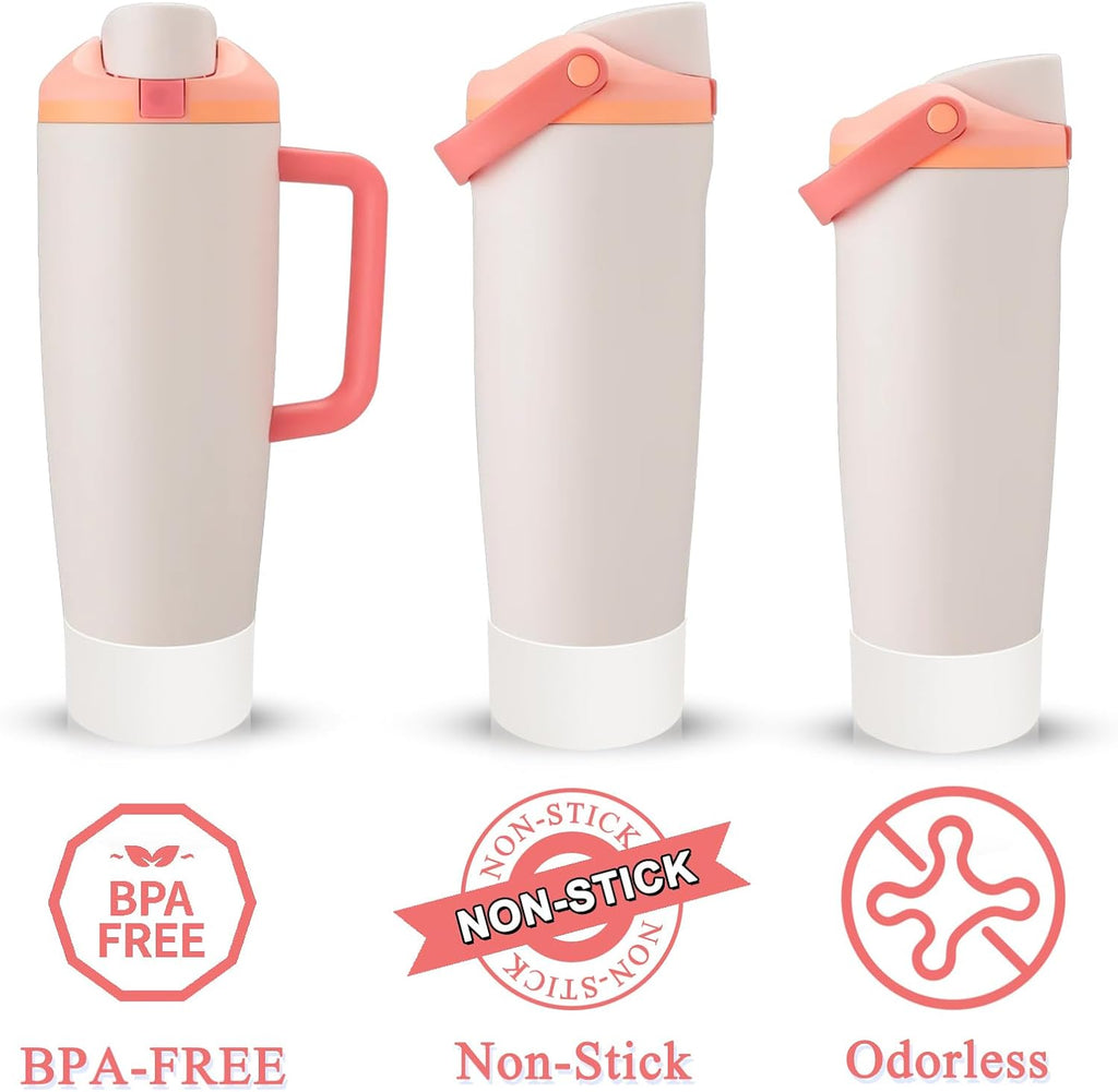2Pcs Silicone Boot for Owala 30Oz & 40Oz Freesip Sway Bottles & Tumblers, Accessories for Owala - Transparent