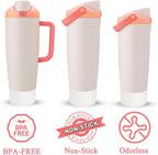2Pcs Silicone Boot for Owala 30Oz & 40Oz Freesip Sway Bottles & Tumblers, Accessories for Owala - Transparent