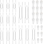 14 Pcs Plate Hangers for Wall - 8/10/12/14/16 Inch Invisible Plates Hanger, Stainless Steel Plate Holders with 14 Pieces Wall Hooks for 7.5 to 19.5 Inch Decorative Plates and Arts (Silver)