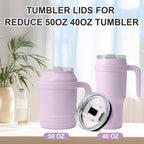 2Pcs Tumbler Lid Replacement Compatible with Reduce 40Oz 50Oz, Accessories for Reduce Tumbler Cup, Bpa-Free, Reusable Replacement Lid