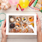 2PCS White Cupcake Container, 12 Count with Window Boxes Holding 24 Pastry Box for Birthday Holiday Party Bakery Supplies