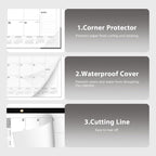 2026 Desk Calendar, Large Desk Calendar 22" X 17" (Jan 2026 - Jun 2027) Monthly Desktop Wall Planner for Family Teacher School Office Supplies, Black-White