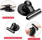 16Pack Black Refrigerator Magnets Magnetic Push Pins & 12 Pack Black Magnetic Clips Fridge Whiteboard Magnets Clips