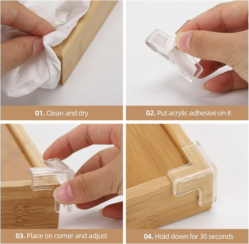 28 Pcs Clear Corner Protector - L, T, round Shape Corner Guards & Bumpers to Cover Sharp Furniture & Table Edges for Baby Kid Toddler Safety