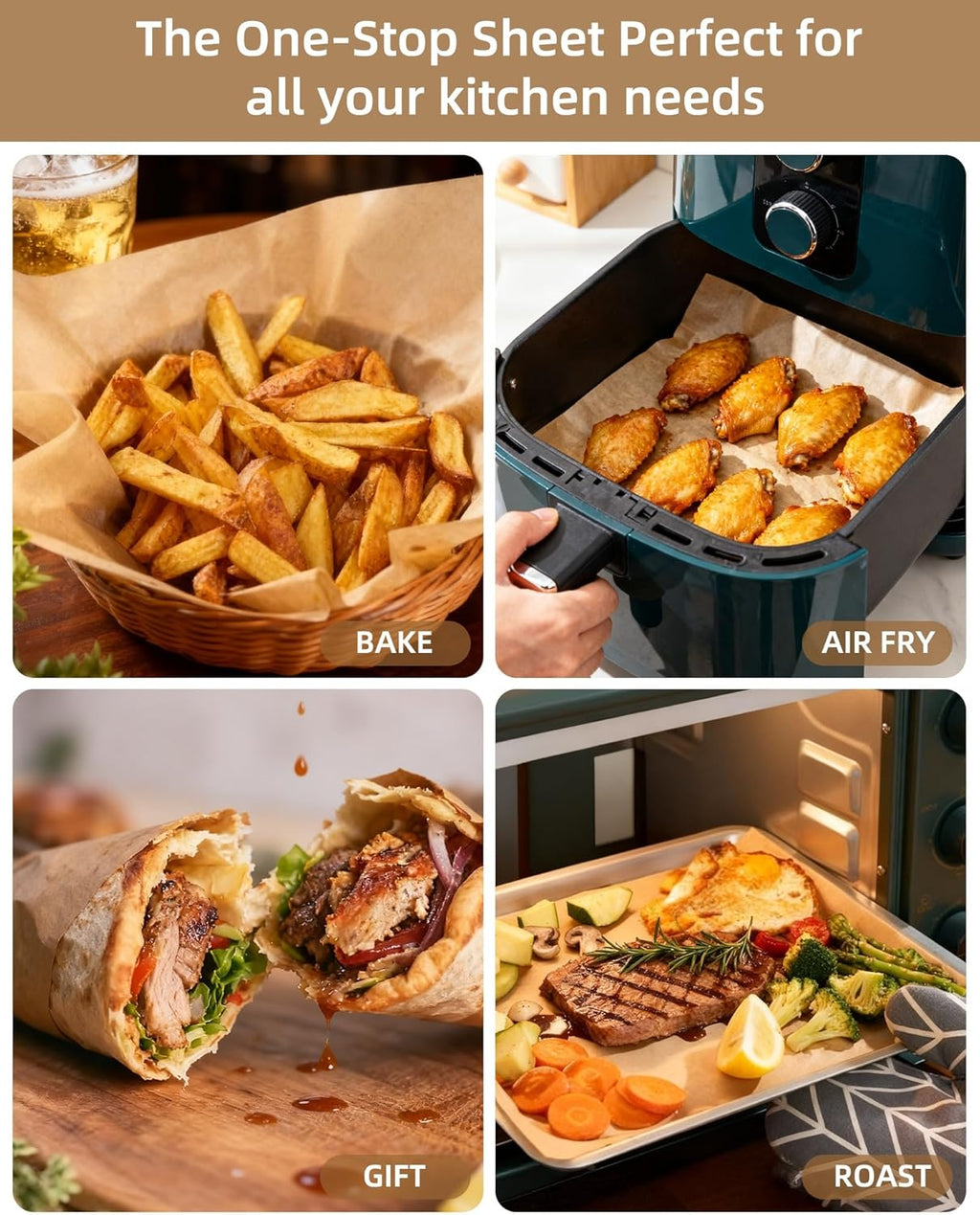 220 Pcs Parchment Paper Baking Sheets, 12X16In Precut Non-Stick Parchment Paper for Baking, Grilling, Air Fryer, Steaming-Unbleached Parchment Sheets for Bread Cup Cake Cookie and More