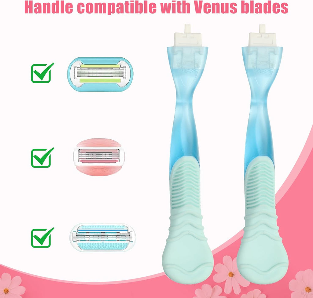 2PCS Replacement Handle Compatible with Gillette Venus Razor (Only Handle) - Blue