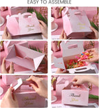 16PCS Party Favor Boxes, Mini Pink Marbleized Gift Boxes for Birthday, Wedding, Bridal Shower, 6×3.5×3.4 Inch