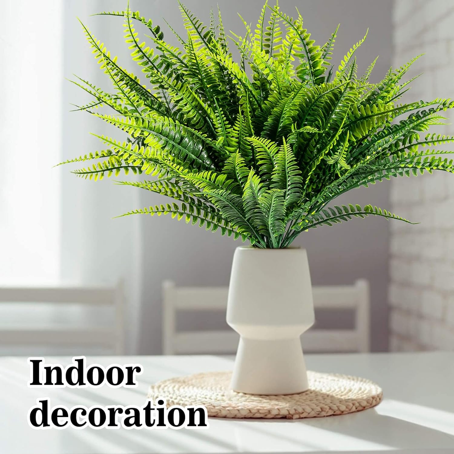20 PCS Fake Fern - Artificial Ferns for Outdoors Faux Ferns for Outdoors Planter Large Outdoor Patio Decor Boston Fern Artificial Plants Faux Greenery Outdoor Porch Decor