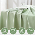 1 Pack 52 * 70Inch Rectangle Tablecloth Linen Textured, Waterproof and Stain Resistant Table Cloth Dining Table Cover for Kitchen Dinning Party Banquet Tabletop Decoration(Sage Green)