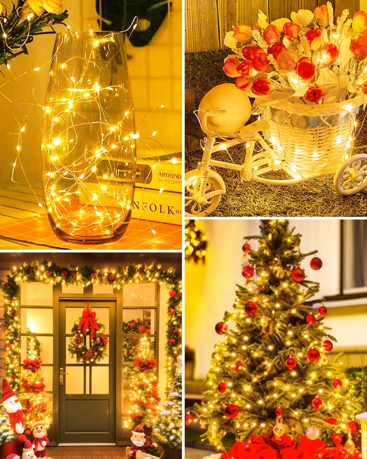 12 Pack LED Fairy Lights Battery Operated, 7Ft 20LED Mini String Lights Waterproof, Silver Wire Firefly Starry Lights Bulk for Mason Jars Crafts Table Centerpieces Party Christmas, Warm White