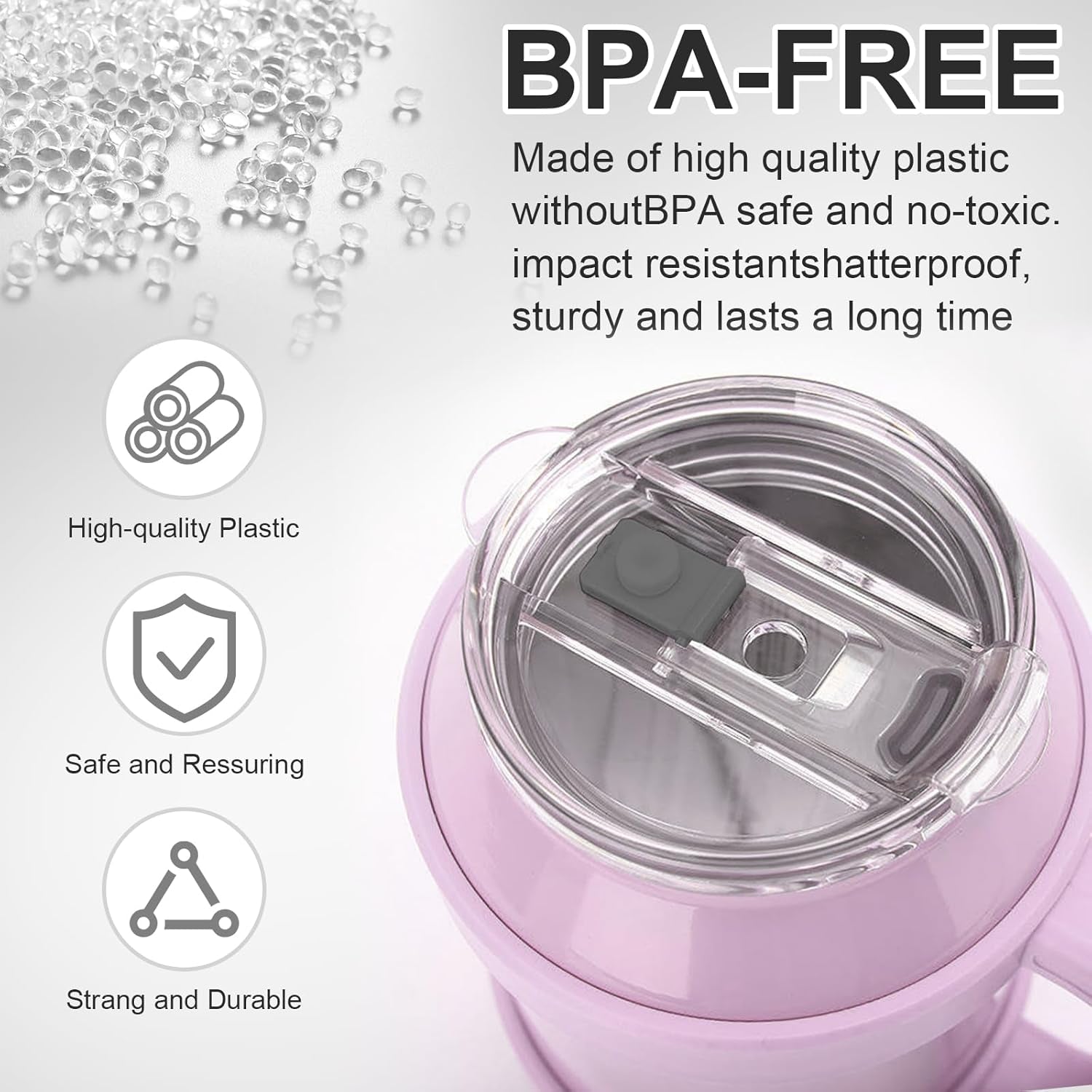 2Pcs Tumbler Lid Replacement Compatible with Reduce 40Oz 50Oz, Accessories for Reduce Tumbler Cup, Bpa-Free, Reusable Replacement Lid