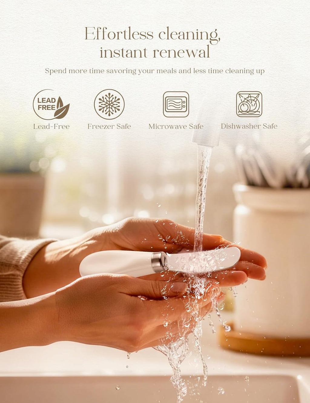 2 Pack Stainless Steel Butter Spreader Knife, Butter Knife with White Porcelain Handle, Cheese Butter Spreader Knives for Kitchen