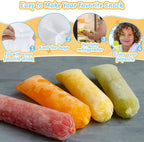 100 Ice Candy Plastic Bags - 4X12 Bolsas Para Bolis De Hielo Mexicanos Freeze Icepop Bags Popsicle Mold Bolsas Para Helados Caseros Popsicle Wrappers Yogurt Ice Cream Smoothie Mold Bag