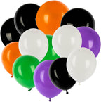 100PCS Halloween Balloons Garland Arch -  Halloween Birthday Party Decorations Indoor Matte Orange Black Purple Green White Latex Balloons Globos Para Fiestas Ballon Decoration Supplies 12 Inch