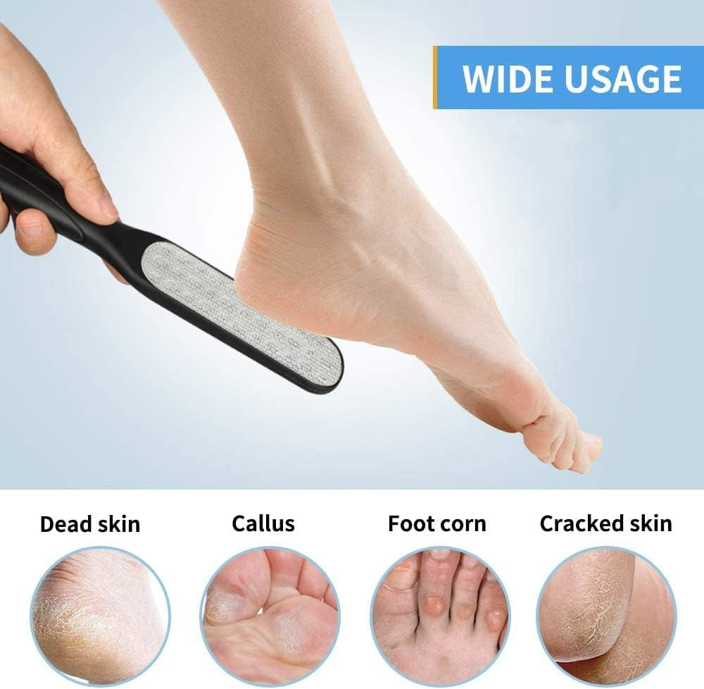2 Pack Foot Files Callus Remover Stainless Steel Foot Rasp and Dual Sided Feet File Professional Scrubber Pedicure Tools Premium for Feet Care Remove Hard Skin