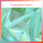 2 Pieces Green Iridescence Tablecloth - 40 X 108“ Disposable Shiny Laser Table Cloth - Glitter Plastic Tablecloths - Holographic Iridescent Table Cover for Party Decoration, Wedding and Banquet