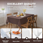 10 Pack Premium Disposable Plastic Tablecloth 54" X 108" Rectangle Table Cover for Birthdays Weddings Christmas Anniversary Buffet Table (Brown)