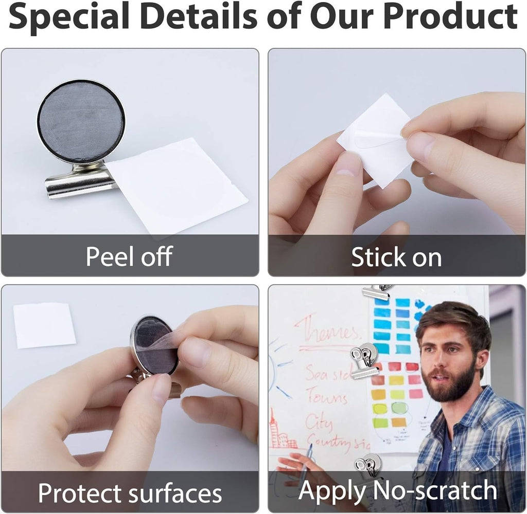 20 Pack Fridge Magnets Refrigerator Magnets Strong Magnetic Clips, Magnet Clips Heavy Duty, Whiteboard Magnet Magnetic Paper Clips for Home, School, Office, Teaching, Locker (Silver)