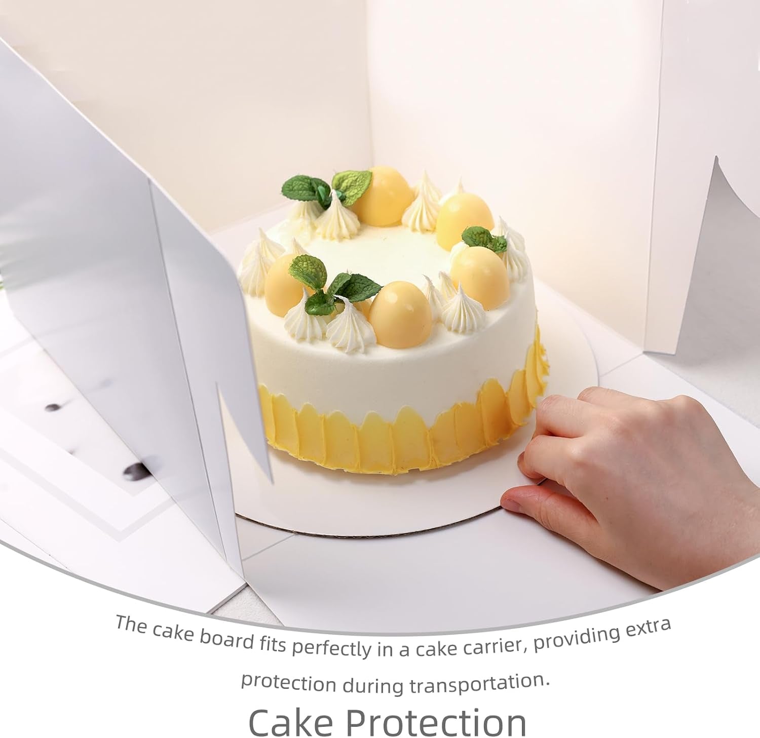 2 Pack Cake Boxes, 10X10X8 Inches Cake Containers with Window, White Bakery Boxes with Lids for Birthday Party Wedding