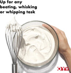 18/10 Stainless Steel Whisk, Ergonomic Handle, Dishwasher Safe Metal Whisk, Professional Whisk for Kitchen Cooking, Perfect for Blending, Whisking, Baking, and Beating, 10-Inch Wire Wisk