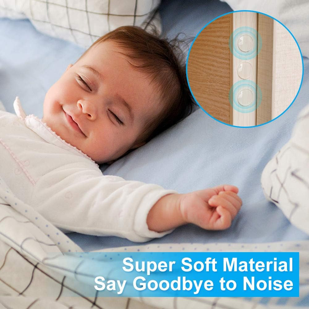 200PCS Cabinet Bumpers Clear Rubber Bumpers Self Adhesive, Soft Close Cabinet Door Bumper Dots, Sound Dampening Cupboard Door Bumpers Pads for Kitchen Drawers, Picture Frames, Furniture