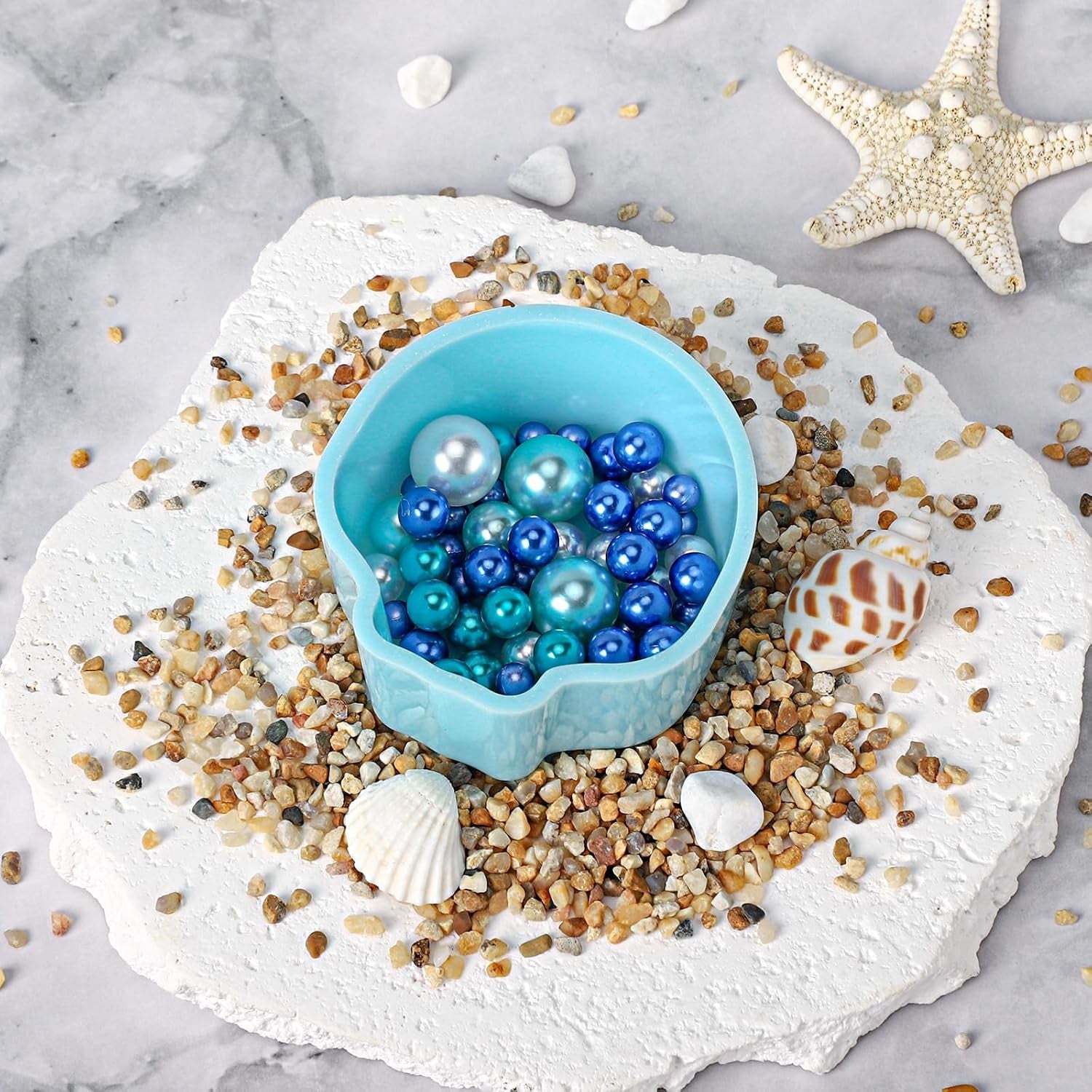 3 Pieces Dish Resin Molds, Silicone Jewelry Tray Molds, Storage Container Epoxy Resin Casting Molds for Jewelry Ring Holders, Soap Dish, Candle Holder, 3 Styles(Conch & Star & Shell)