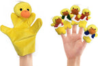 12Pcs Plush Monkeys Ducks Finger Puppets Set for Toddlers with Animals Hand Puppets