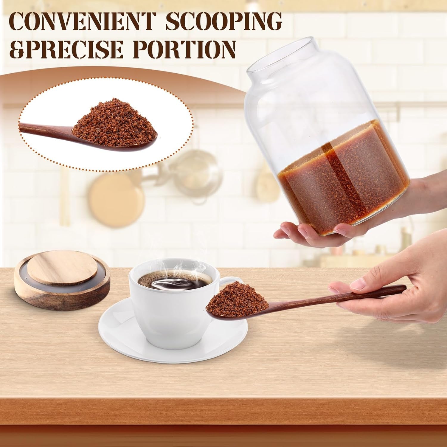 1800Ml 60.8Oz Large Brown Sugar Keeper Container Glass Sugar Jar with Lid and Spoon Airtight Food Storage Glass Bottle with 2 Terracotta Brown Sugars Saver for Kitchen Store Coffee Tea Flour