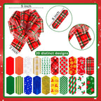 20PCS Christmas Bows for Gift Wrapping(5" Wide), Easy and Fast Wrap Pull Bows for Presents Basket Box Decor, 20 Styles Xmas Gift Wrapping and Party Supplies Decoration