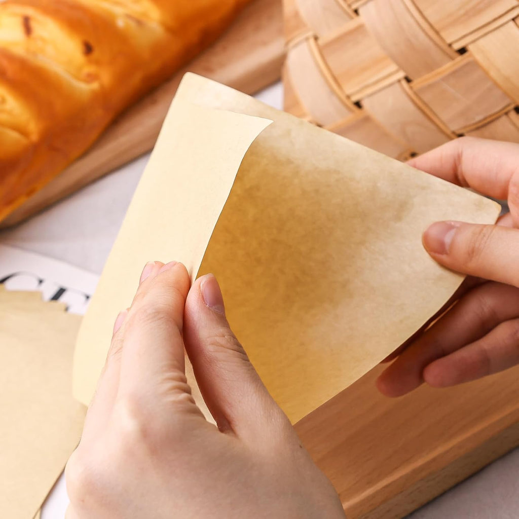 200 Pcs Double Open Pretzel Bags, 5" X 5" Grease-Resistant Brown Sandwich Paper Bags Paper for Oily Snack Pretzels Cookies