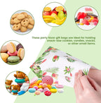 24PCS Luau Hawaii Party Favor Bags, 4.7"X3.1"X8.7" Aloha Paper Gift Bags with Stickers for Candy, Treats, Summer Tropical Hawaiian Parties