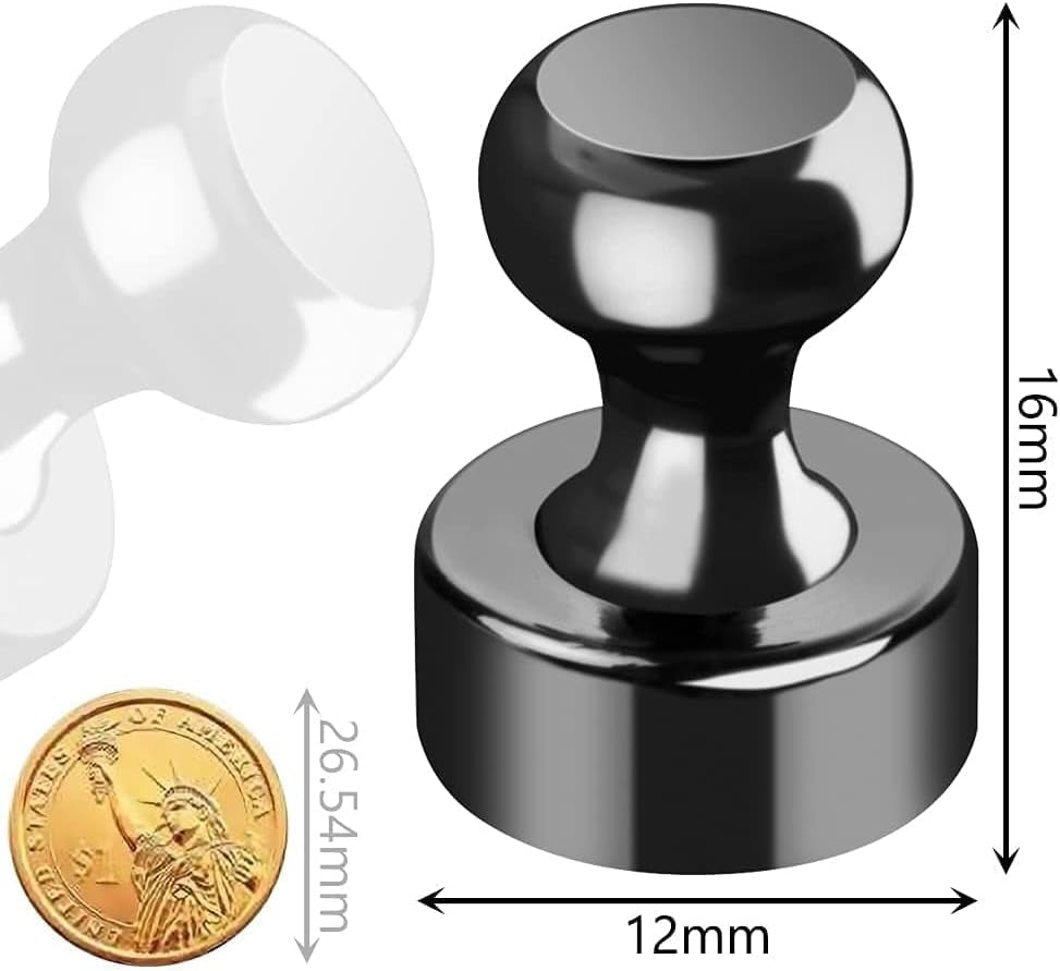 20 Pack Magnetic Clips Fridge Whiteboard Magnets Clips & 16 Pack Magnetic Push Pins