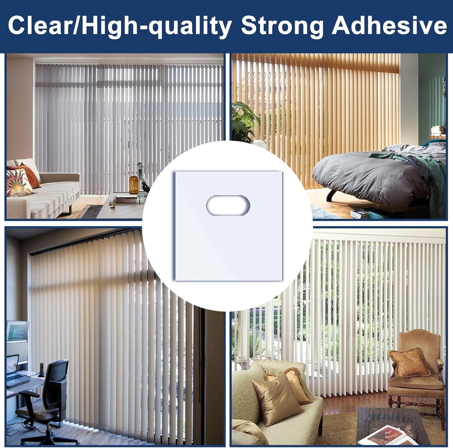 1.18×1.18In Vertical Blind Repair Piece 90P, White