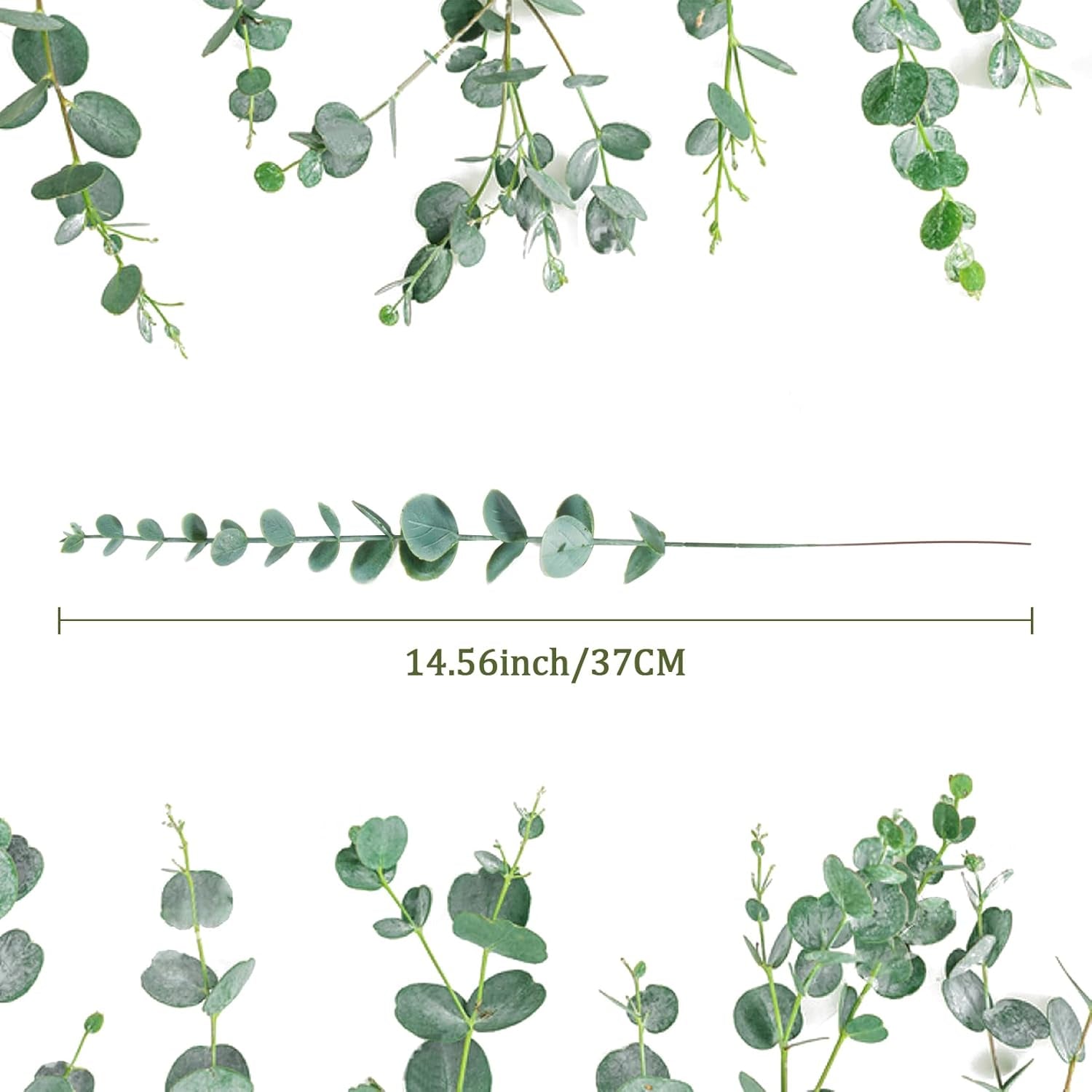 24Pcs Artificial Eucalyptus Stems - Faux Eucalyptus Branches Decor Fake Eucalyptus Plant Hojas De Eucalipto Artificiales Para Decoracion Eucalyptus Bouquet Sprigs Leaves Flowers Greenery Wedding