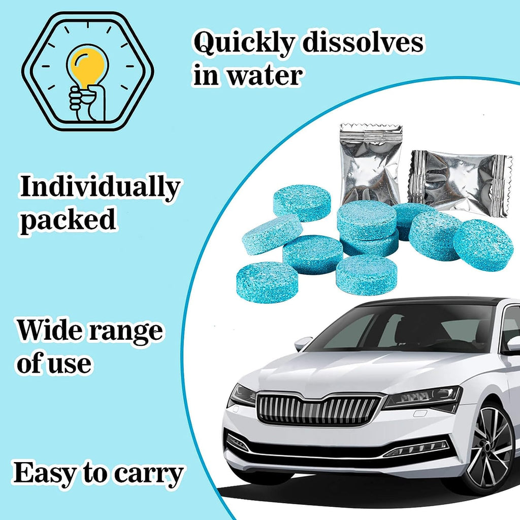 150 Car Windshield Washer Tablets - Washer Fluid Tablets Glass Cleaner Concentrate Car Windshield Wiper Fluid Car Windshield Cleaner