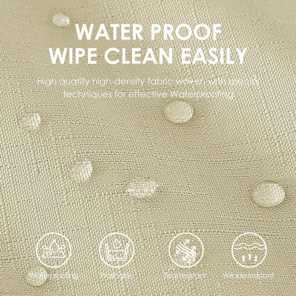 1 Pack 52 * 70Inch Rectangle Tablecloth Linen Textured, Waterproof and Stain Resistant Table Cloth Dining Table Cover for Kitchen Dinning Party Banquet Rectangular Tabletop Decoration(Beige)