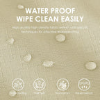 1 Pack 52 * 70Inch Rectangle Tablecloth Linen Textured, Waterproof and Stain Resistant Table Cloth Dining Table Cover for Kitchen Dinning Party Banquet Rectangular Tabletop Decoration(Beige)