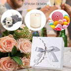 10PCS Gift Boxes with Ribbon, Small White Candy Box Paper Treat Boxes for Wedding Cookie Chocolates Small Gifts