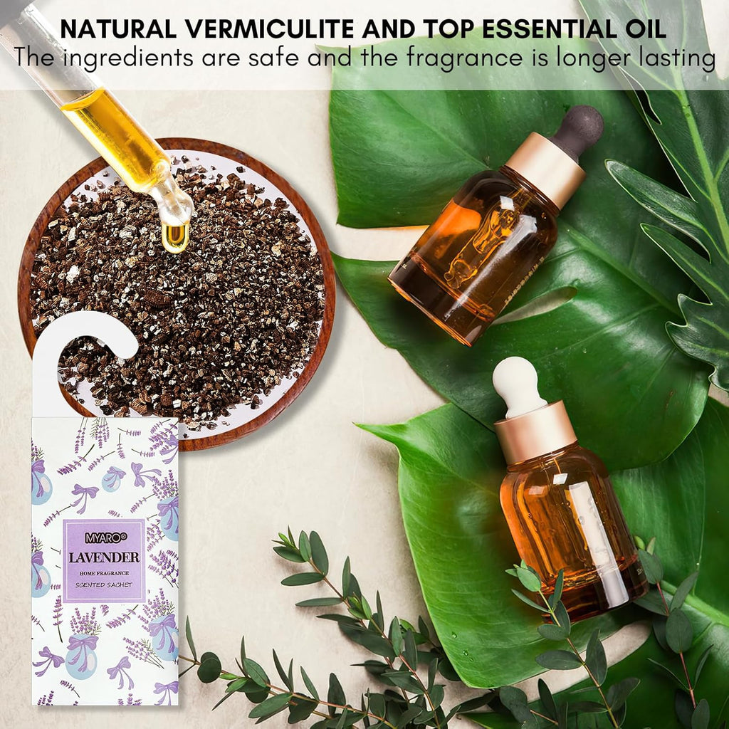 12 Packs Lavender Hanging Closet Air Freshener Long Lasting Drawer Deodorizer Smell Good Potpourri Scented Sachet for Home House