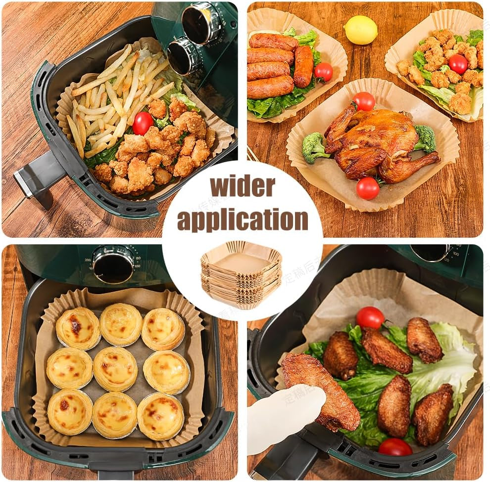 100 Pcs Air Fryer Parchment Paper Liners,8.6X5.5 in Rectangle Air Fryer Liners Disposable for Dual Basket 6-10 QT, DZ201-DZ401-DZ071 Air Fryer Frying,Baking,Roast